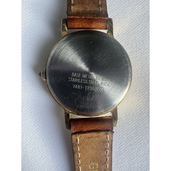 Vintage Lorus Disney Mickey Mouse Watch Gold Dial Brown Leather Quartz Runs main image 10